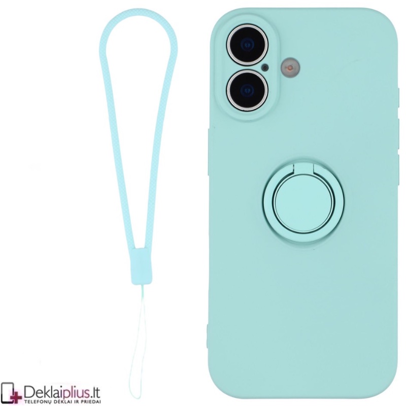 Guminis dėklas su žiedu - sky blue (Apple Iphone 17) Guminis dėklas su žiedu - sky blue (Apple Iphone 17)
